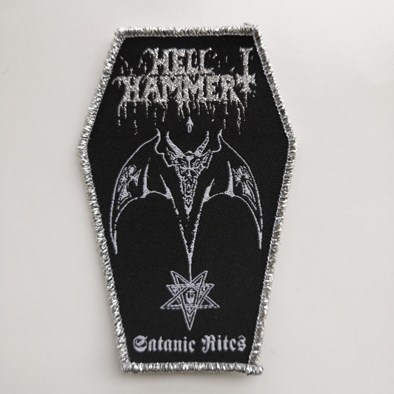 HELLHAMMER 进口原版 Satanic Rites Coffin Shaped (Woven Patch)