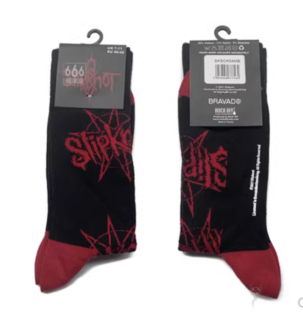 SLIPKNOT 官方原版袜子 红Logo全印 (Socks UK7-11)